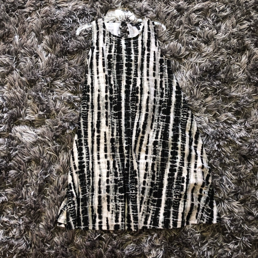 tank top t-shirt dress * black & white tye die*